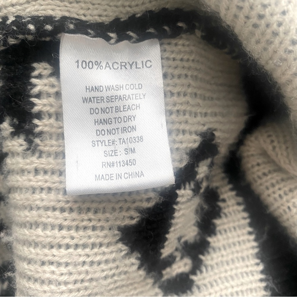 Lulumari Pencil Sweater Poncho Aztec Print Open Front Size S/M 100% Acrylic - Picture 4 of 10